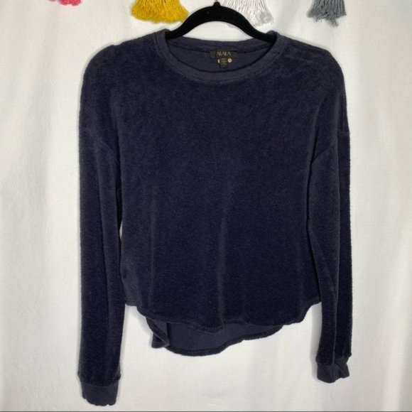 Revolve ALALA Curved Hem Knit Jumper Sweatshirt in Black - Picture 2 of 11